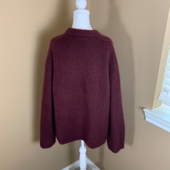 & Other Stories Mohair Wool Sweater Burgundy Size Medium NWT - Picture 4 of 12